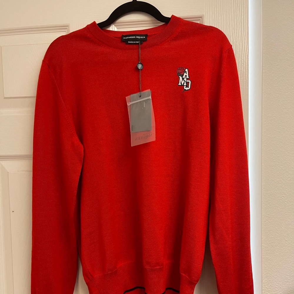 Alexander McQueen embroidered jumper red sweater S
